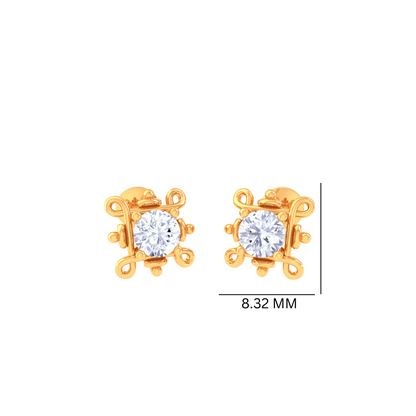 925 Silver Oval Diamond Stud Earrings