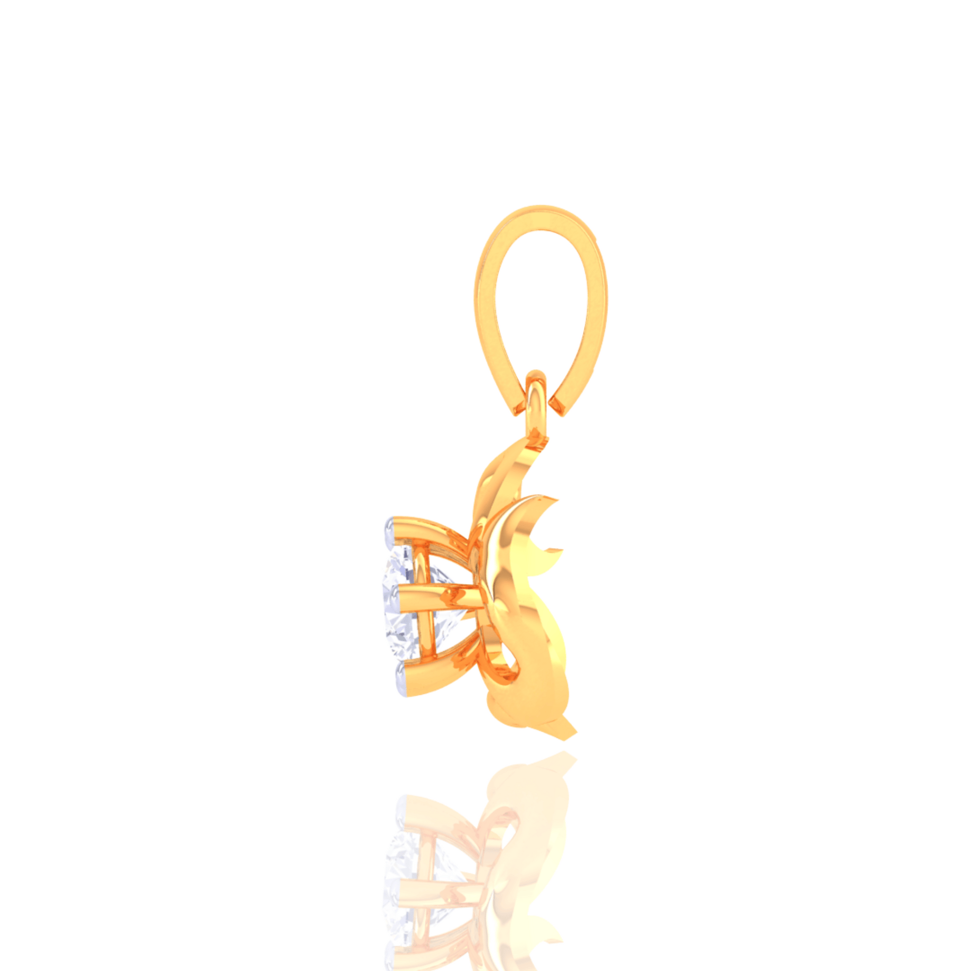 925 Silver Square Rose Gold Diamond Pendant