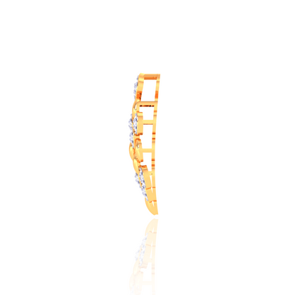 925 Silver Cluster Rose Gold Diamond Pendant
