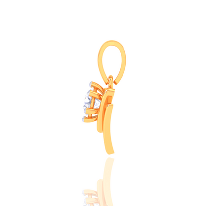 925 Silver Gold Diamond Solitaire Pendant