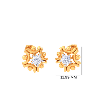 925 Silver Ornamental Star Stud Earrings