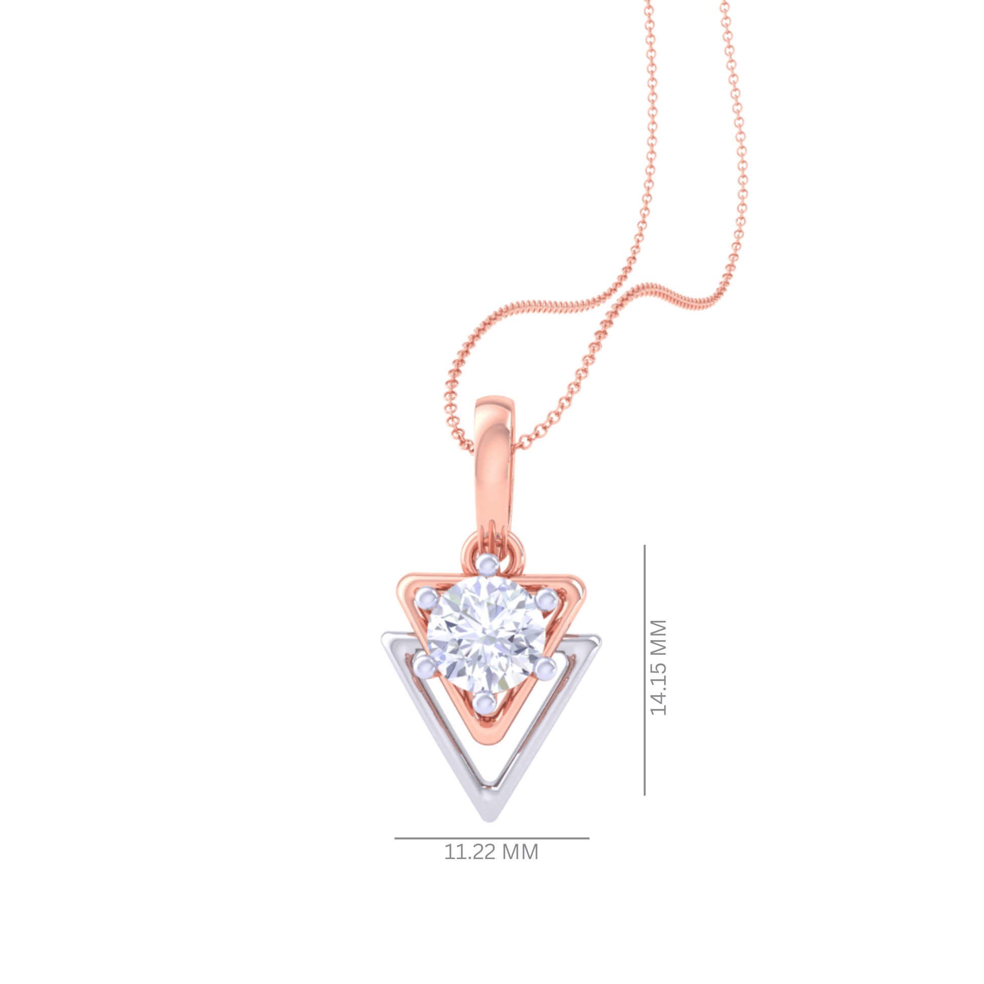 925 Silver Gold Diamond Solitaire Pendant