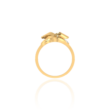 925 Silver Rose Gold Swirl Diamond Ring