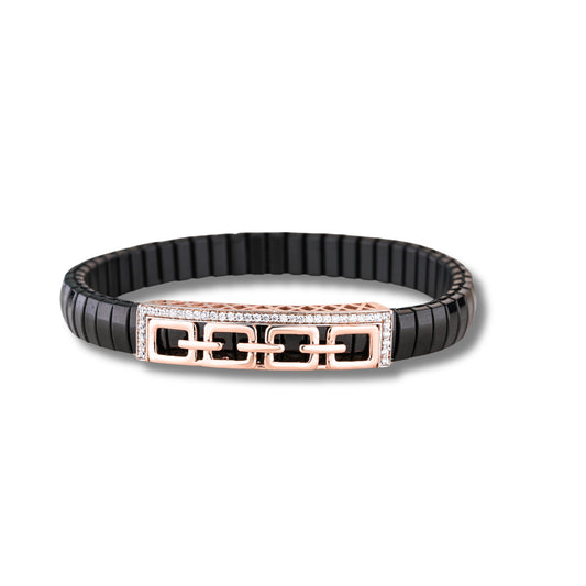 925 Silver Rose Gold Chain Link Bracelet