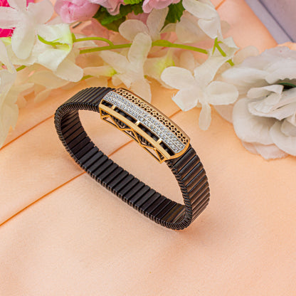 925 Silver Floral Bracelet with Diamond
