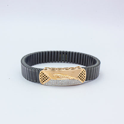 925 Silver Jaguar Bracelet with Diamond
