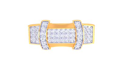 925 Sliver Two-Tone Pave Diamond Statement Ring