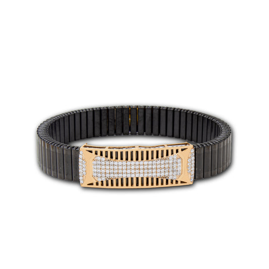 925 Silver Oval Bracelet with Diamond