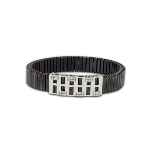 925 Silver Square Bracelet with Diamond