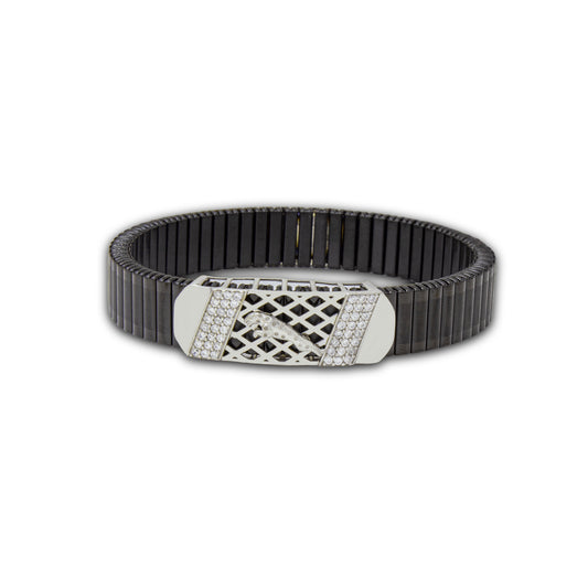 925 Silver Triangle Bracelet with Diamond