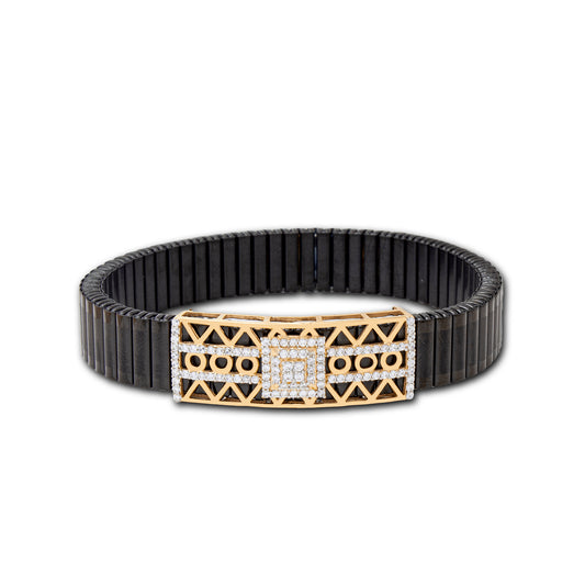 925 Silver Wave Bracelet with Diamond
