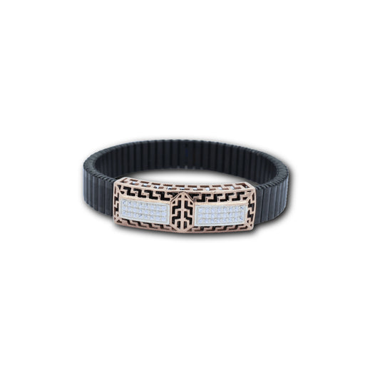 925 Silver Lattice Bracelet with Diamond