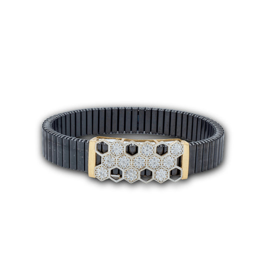 925 Silver Honeycomb Bracelet with Diamond