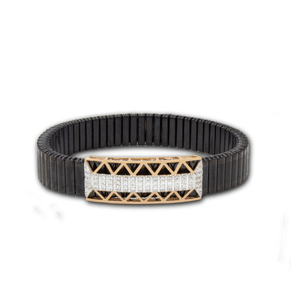 925 Silver Geometric Bracelet with Diamond