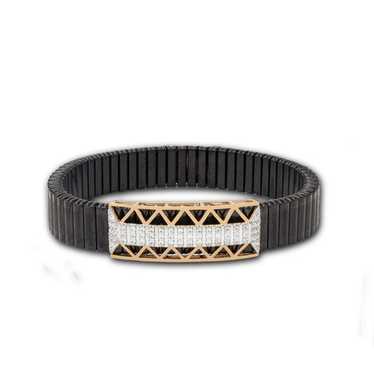 925 Silver Geometric Bracelet with Diamond