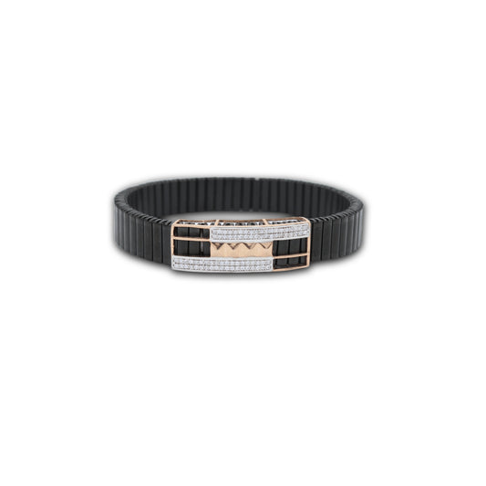 925 Silver Geometric Bracelet with Diamond