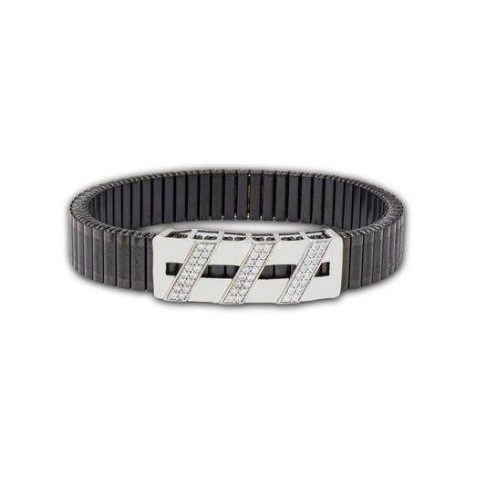 925 Silver Rectangle Bracelet with Gem