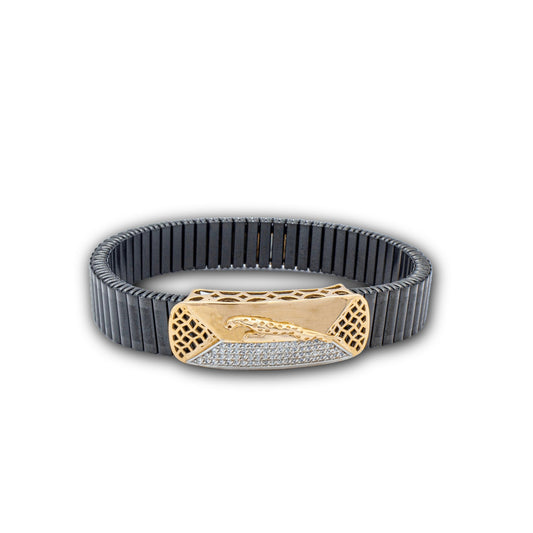 925 Silver Jaguar Bracelet with Diamond