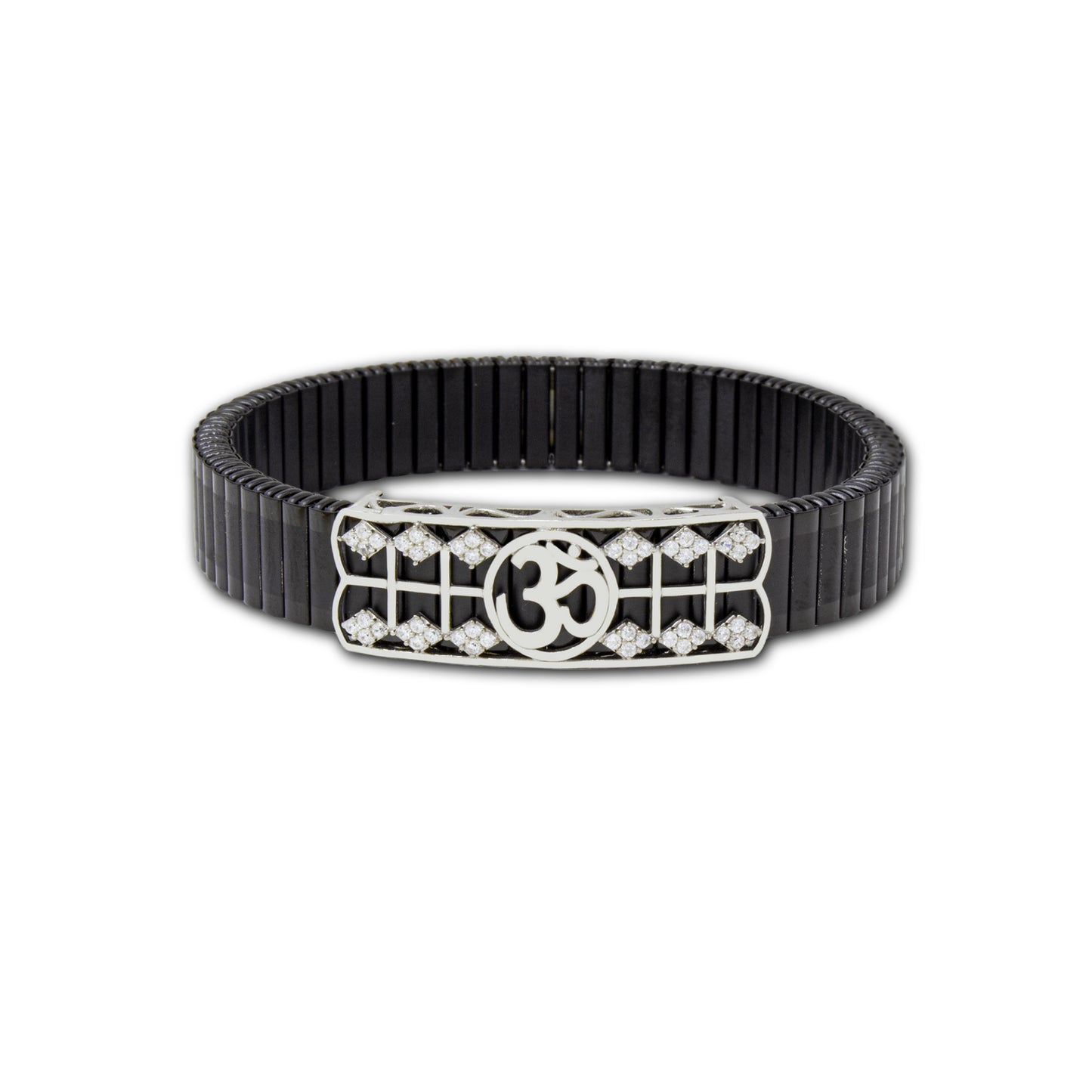 925 Silver Om Bracelet with Gem