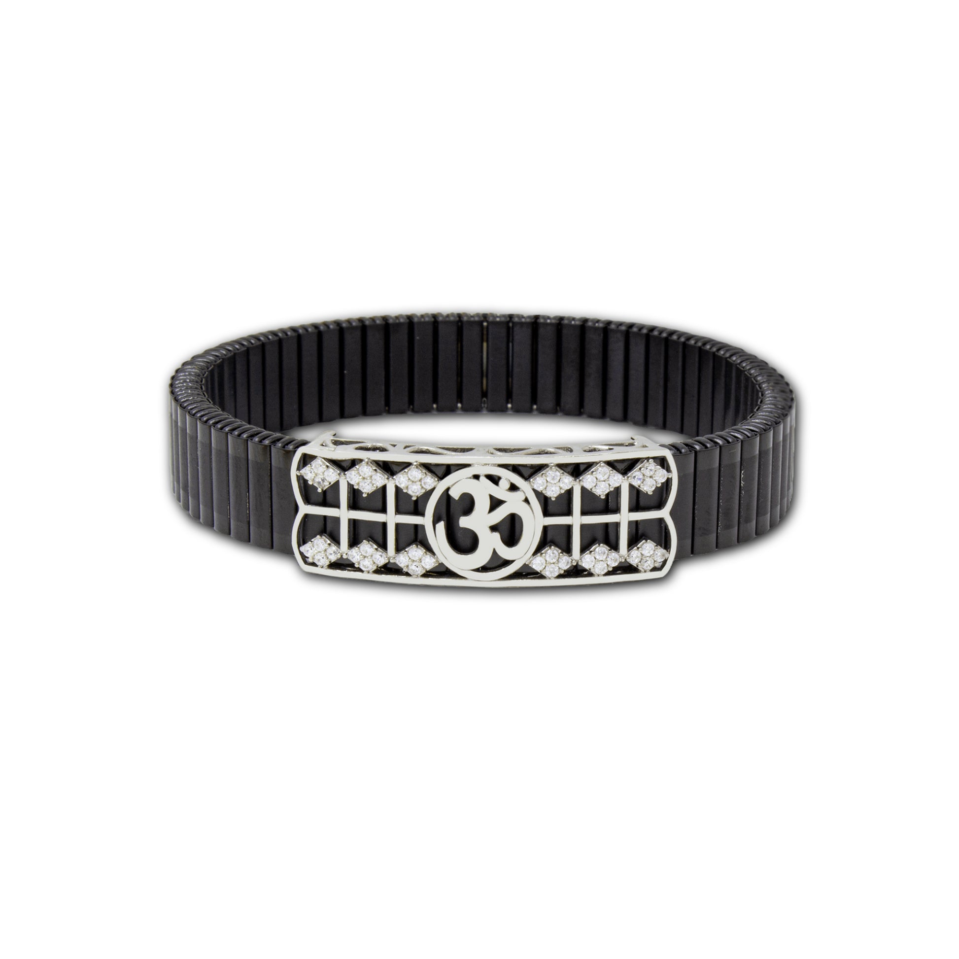 925 Silver Om Bracelet with Gem