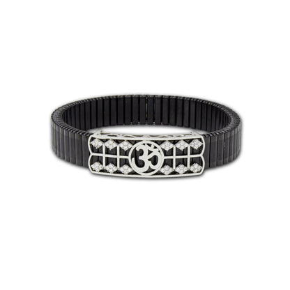 925 Silver Om Bracelet with Gem