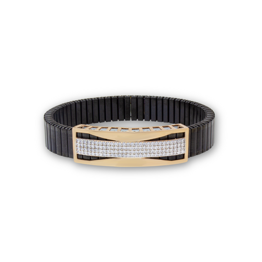 925 Silver Wave Bar Bracelet for Men
