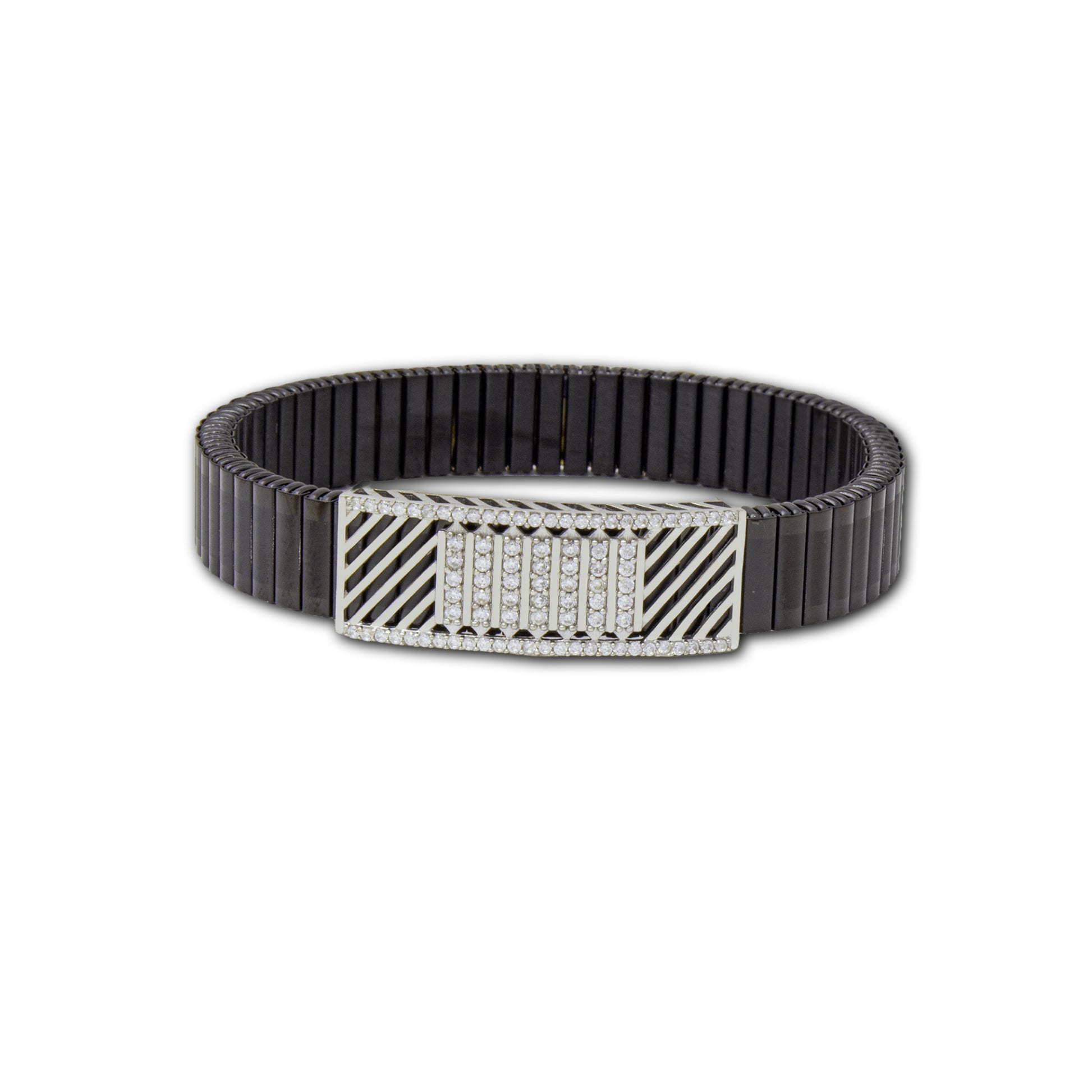925 Silver Diamond Bracelet with Gemstone