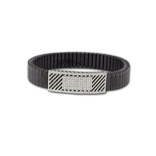 925 Silver Diamond Bracelet with Gemstone