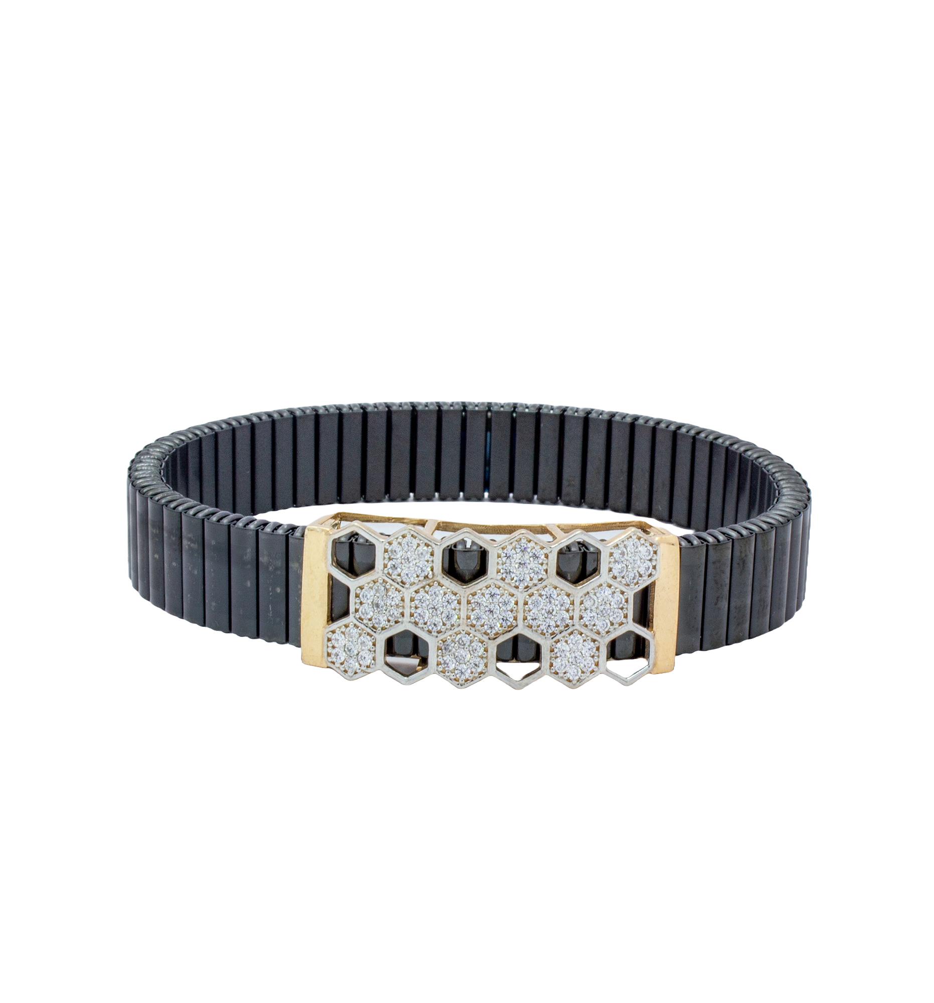 925 Silver Honeycomb Bracelet with Diamond
